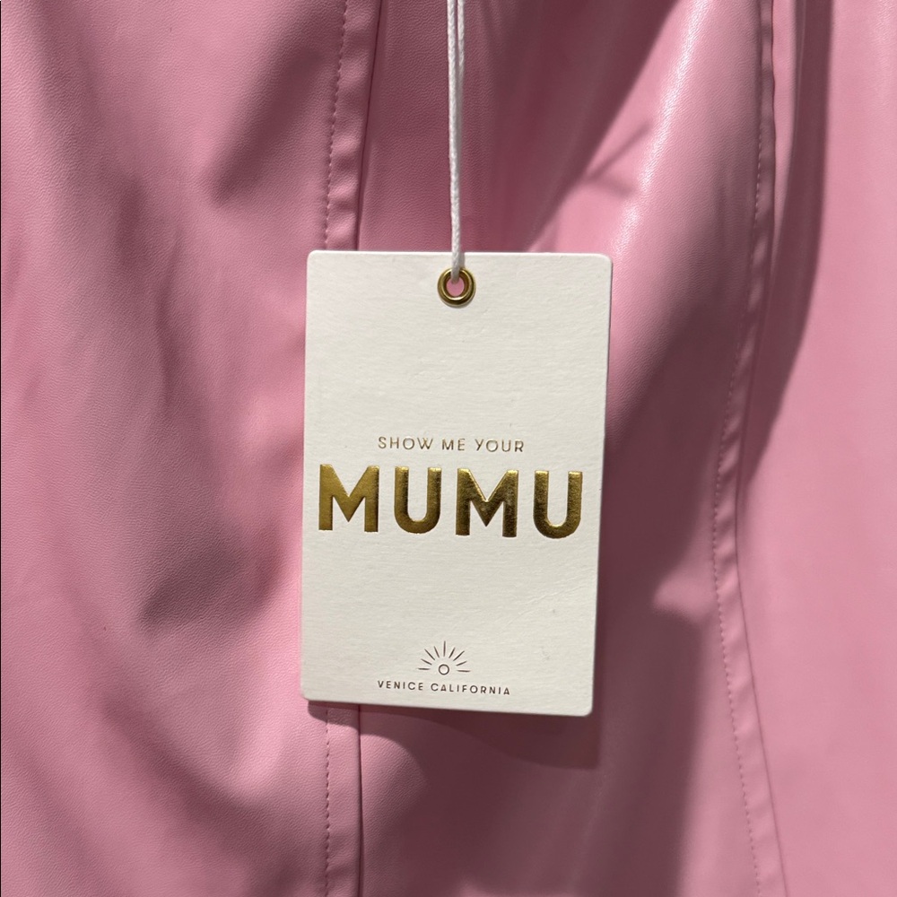Show Me Your MuMu Pink Leather Mini Dress - Picture 5 of 6